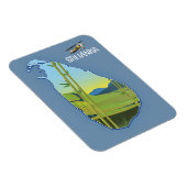 Magnet Flexible Carte de voyage du Sri Lanka (Côté Droit)