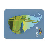 Magnet Flexible Carte de voyage du Sri Lanka (Horizontal)