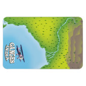 Magnet Flexible Carte de voyage Ganges Inde (Horizontal)