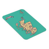 Magnet Flexible Carte de voyage illustrée d'Écosse (version sarcel (Côté Droit)