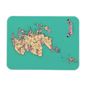 Magnet Flexible Carte de voyage illustrée d'Écosse (version sarcel (Horizontal)