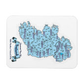Magnet Flexible Carte de voyage illustrée d'Irlande (Horizontal)