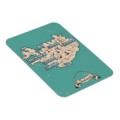 Magnet Flexible Carte de voyage illustrée Islande (Côté Droit)
