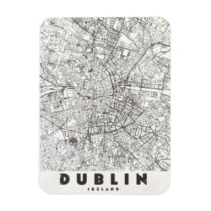 Magnet Flexible Carte de voyage vintage de Dublin Irlande