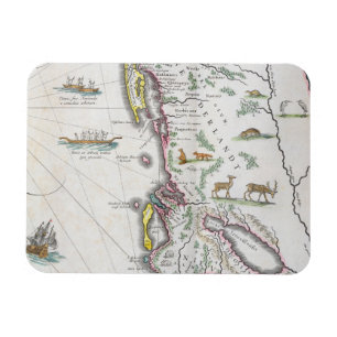 Magnet Flexible Carte dépeignant la Côte Est