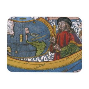 Magnet Flexible Carte des Amériques avec l'explorateur Amerigo Ves