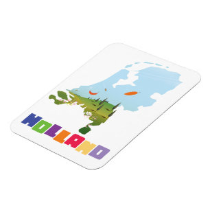 Magnet Flexible Carte des dessins animés hollandais