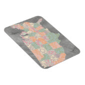 Magnet Flexible Carte des États de modèle floral (Côté Droit)