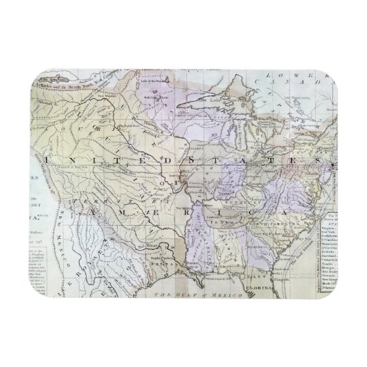 Magnet Flexible CARTE DES ÉTATS-UNIS, c1812 (Horizontal)