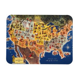 Magnet Flexible Carte des États-Unis - Vacances et Jouer
