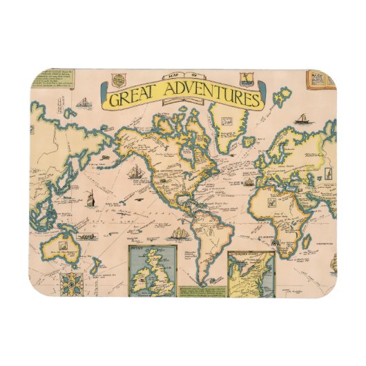 Magnet Flexible Carte des grandes aventures (Horizontal)