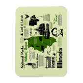 Magnet Flexible Carte des parcs nationaux de l'Illinois (Vertical)
