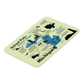 Magnet Flexible Carte des parcs nationaux du Michigan (Côté Gauche)