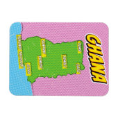 Magnet Flexible Carte des voyages au Ghana (Horizontal)