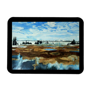 Magnet Flexible Carte d'hiver du lac Yellowstone