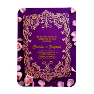 Magnet Flexible Carte d'invitation de mariage élégante vintage
