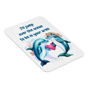 Magnet Flexible Carte Dolphin Valentine's Day