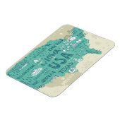 Magnet Flexible Carte Doodle Des États-Unis (Côté Gauche)
