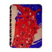 Magnet Flexible Carte du Bureau de voyage des États-Unis d'Amériqu (Vertical)