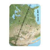 Magnet Flexible Carte du chemin d'Eclipse solaire 2017 (Vertical)