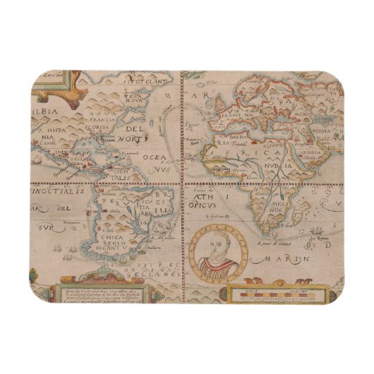 Magnet Flexible Carte du Circumnavigation de Drake du Globe (Horizontal)