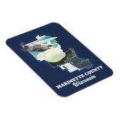 Magnet Flexible carte du comté de Washington Maine (Côté Droit)