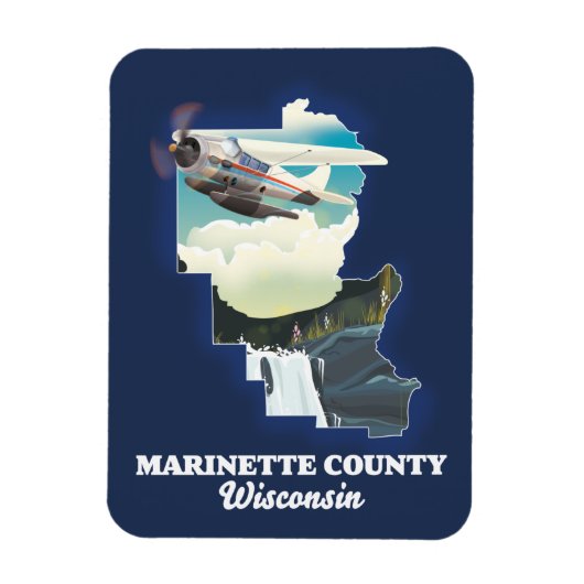 Magnet Flexible carte du comté de Washington Maine (Vertical)