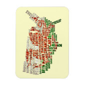 Magnet Flexible Carte du dragon rouge gallois américain Flexi Magn (Vertical)