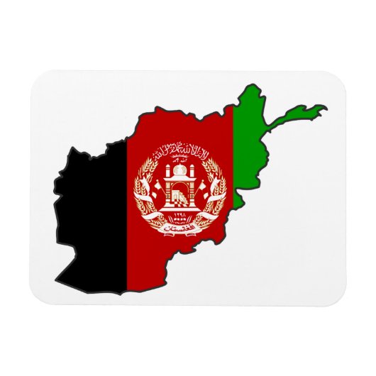 Magnet Flexible Carte du drapeau afghan (Horizontal)