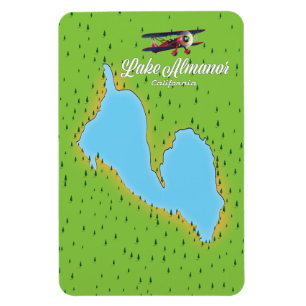 Magnet Flexible carte du lac Almanor Californie États-Unis