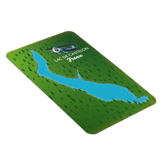 Magnet Flexible Carte du Lac de Castillon France (Côté Droit)