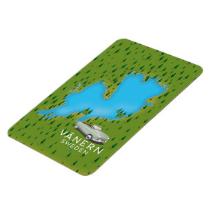 Magnet Flexible Carte du lac de Vänern Suède