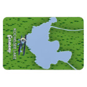 Magnet Flexible Carte du lac Kochelsee, Allemagne (Horizontal)