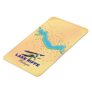 Magnet Flexible Carte du lac Riffe Washington