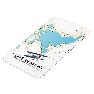 Magnet Flexible Carte du lac Sniardwy Pologne