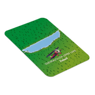 Magnet Flexible carte du lac supérieur de Glendalough en Irlande