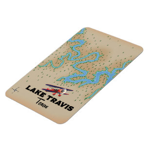Magnet Flexible Carte du lac Travis Texas
