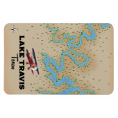 Magnet Flexible Carte du lac Travis Texas (Horizontal)