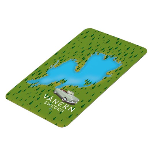 Magnet Flexible carte du lac Vänern en Suède (Côté Gauche)