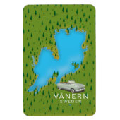Magnet Flexible carte du lac Vänern en Suède (Vertical)