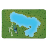 Magnet Flexible Carte du lac Wular en Inde (Horizontal)