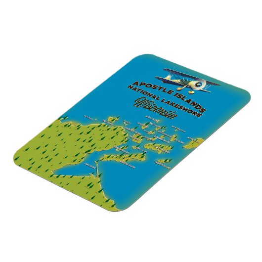 Magnet Flexible Carte du Lakeshore national des îles Apôtres (Côté Gauche)