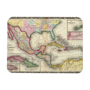 Magnet Flexible Carte Du Mexique, Amérique Centrale