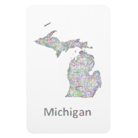 Magnet Flexible Carte du Michigan (Vertical)