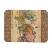 Magnet Flexible Carte du monde 1700s Antique Continents (Horizontal)