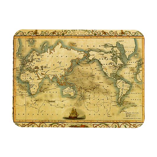 Magnet Flexible Carte du monde antique (Horizontal)