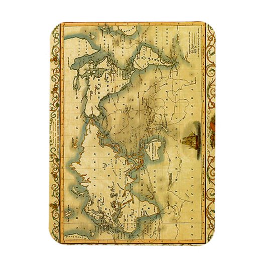 Magnet Flexible Carte du monde antique (Vertical)