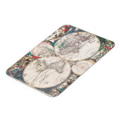 Magnet Flexible Carte du monde antique à double hémisphère (Côté Gauche)