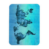 Magnet Flexible Carte du monde | Bleu néon (Vertical)