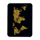 Magnet Flexible Carte du monde des points d'or (Vertical)
